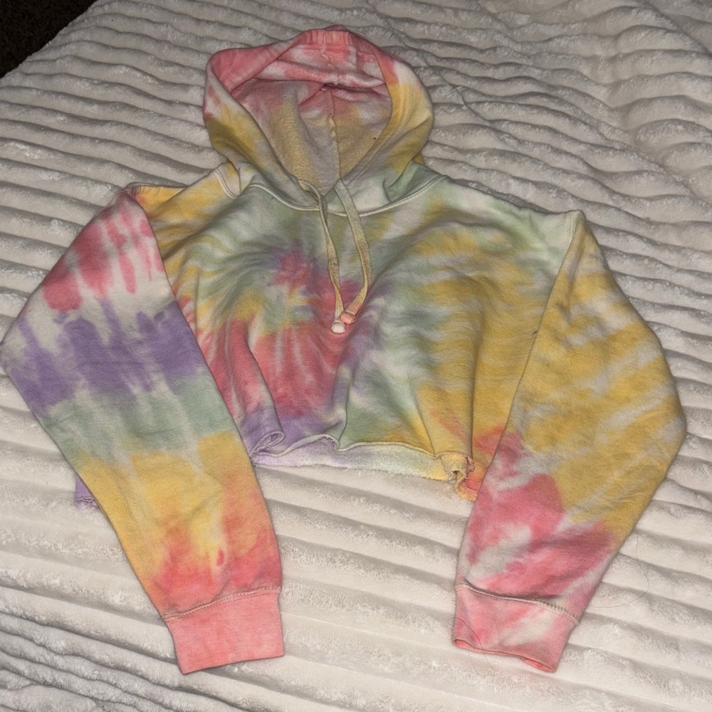 Colortone Tie-Dye Cropped Hoodie